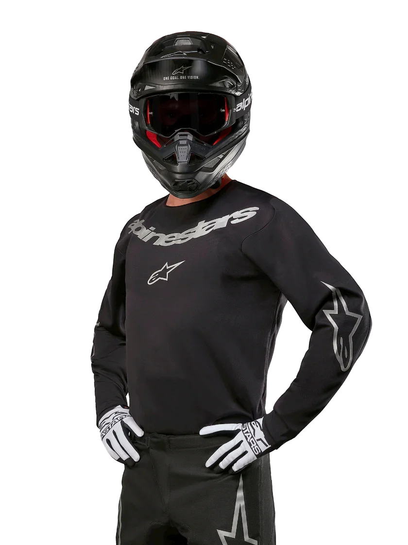 Camisa Alpinestars Fluid Graphite 25 Preto/Cinza Prata - Spinelli